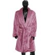 Albornoz de franela COMFORT QUEEN para mujer S – 100% poliéster, 230 g/m², rosa empolvado, cuello tipo chal, con 2 bolsillos, cinturón y colgador