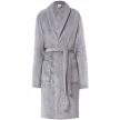 Albornoz de franela COMFORT QUEEN M – 100% poliéster, 230 g/m², gris, cuello tipo chal, con 2 bolsillos, cinturón y colgador
