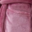 Albornoz de franela COMFORT QUEEN para mujer M – 100% poliéster, 230 g/m², rosa empolvado, cuello tipo chal, con 2 bolsillos, cinturón y colgador