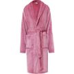 Albornoz de franela COMFORT QUEEN para mujer M – 100% poliéster, 230 g/m², rosa empolvado, cuello tipo chal, con 2 bolsillos, cinturón y colgador
