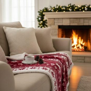 Mantas sherpa navideñas